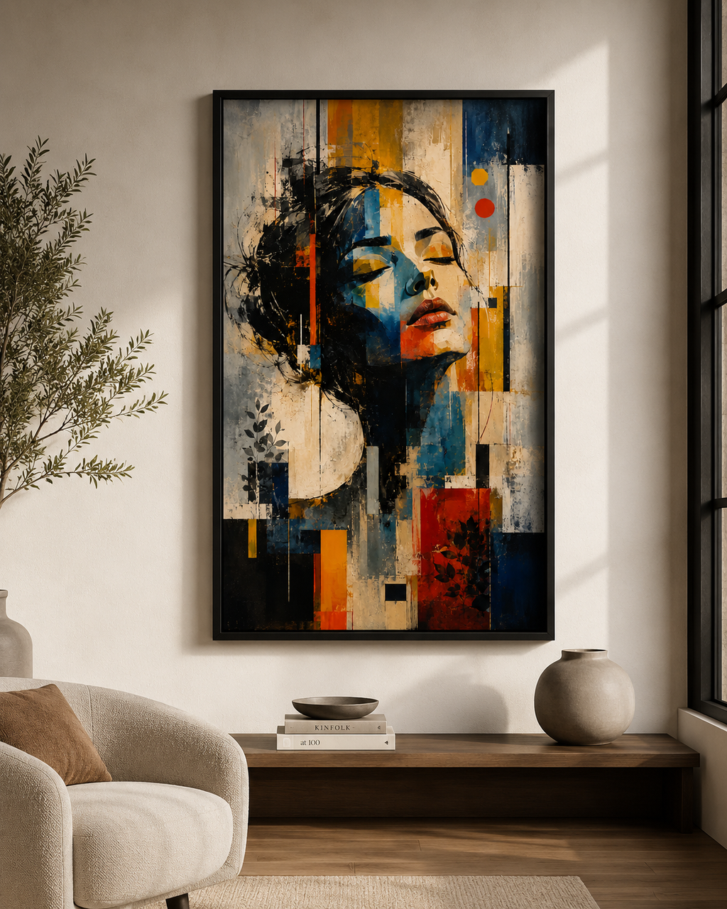 Modern Art Framed Digital Painting – 18 x 12 Inches